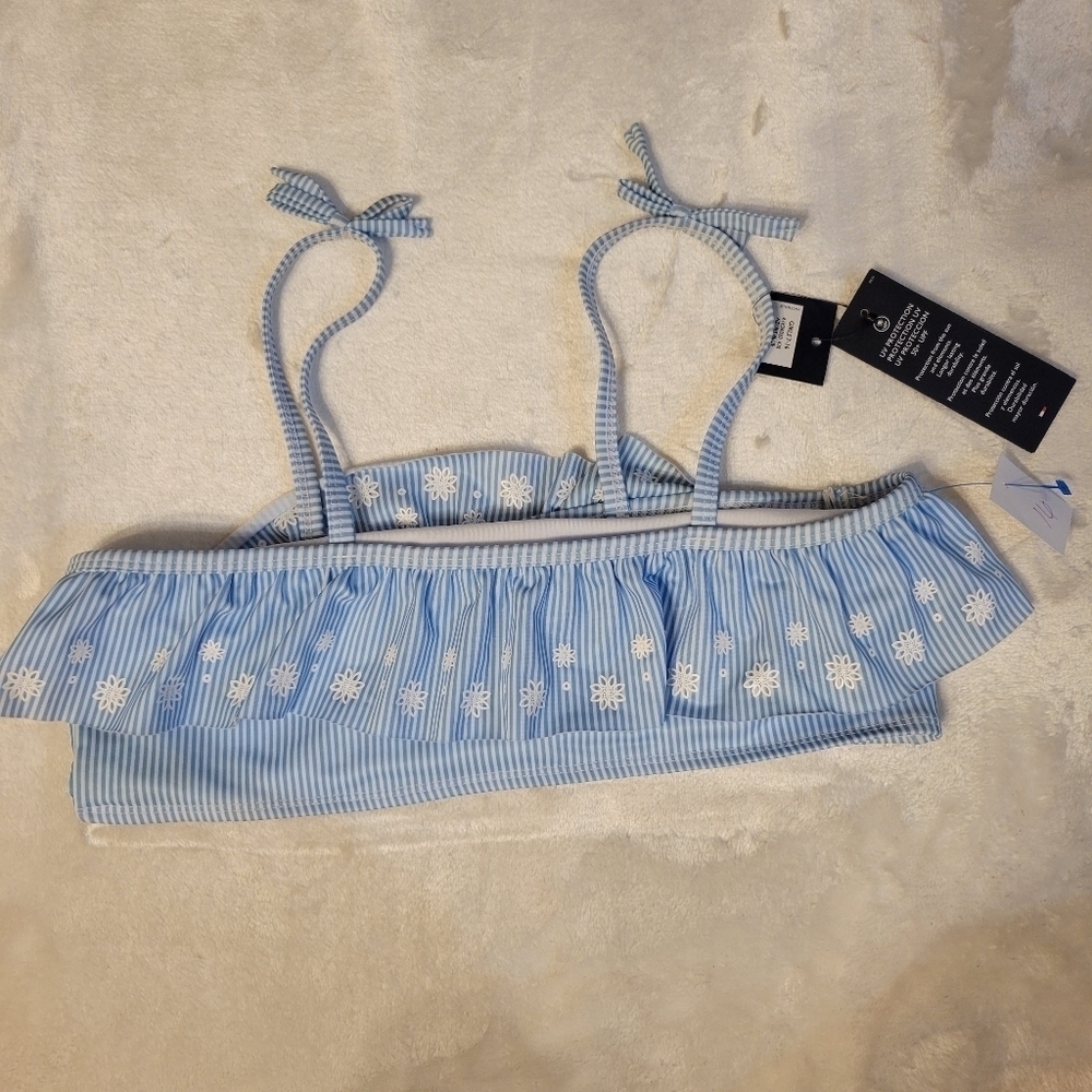 𝅺TOMMY Hilfiger Bathing Suit Top Bikini Kids 16 Blue